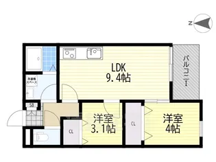 EI JU加島A【1階】の間取り