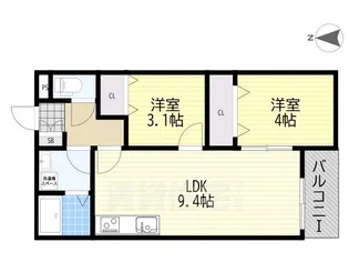 EI JU加島B【2階】の間取り