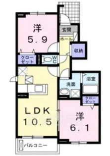スカイビレッジ B【1階】の間取り