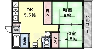 ウエストヒルズ桂【1階】の間取り