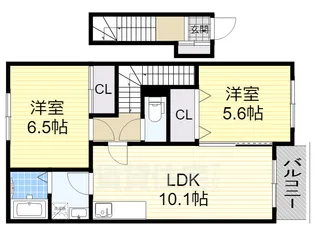 アンソレイエ【2階】の間取り