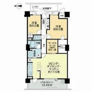 ローレルスクエア尼崎ルネ・ガーデンテラス【13階】の間取り