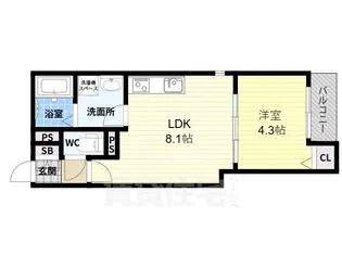 Lino久宝寺【3階】の間取り