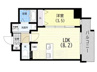 ディアレイシャス湊川公園【9階】の間取り