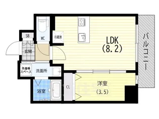 ディアレイシャス湊川公園【9階】の間取り
