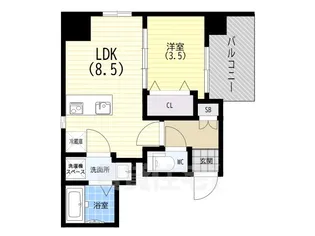 ディアレイシャス湊川公園【6階】の間取り