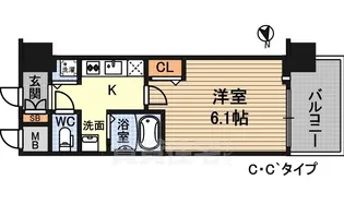 アスヴェル新北野モスト【5階】の間取り