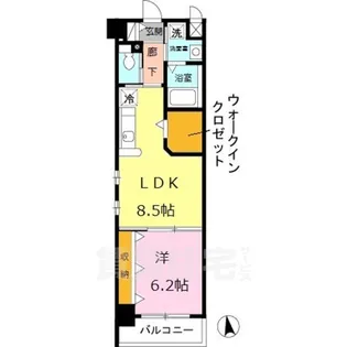 ルミエールドゥソレイユ【2階】の間取り