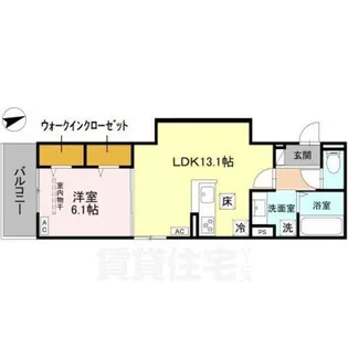 「GRAMM下津林WEST」【1階】の間取り
