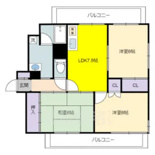 レジデンス内田橋【7階】の間取り