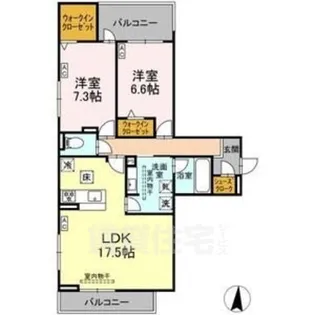 セレスティア檀溪通【1階】の間取り