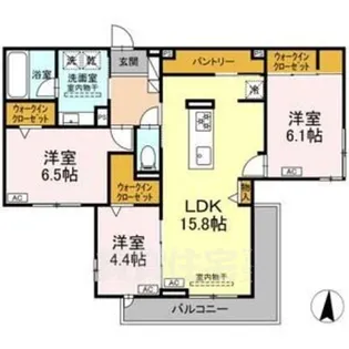 セレスティア檀溪通【2階】の間取り