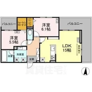 セレスティア檀溪通【2階】の間取り