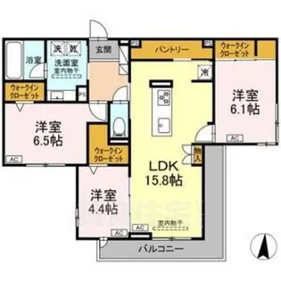セレスティア檀溪通【3階】の間取り
