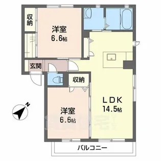 ラフィネ梅美台B【2階】の間取り