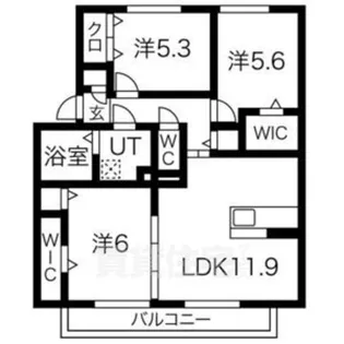 「ライトハウス西野」【2階】の間取り