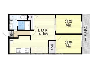 ももちゃんヒルズ和泉【11階】の間取り