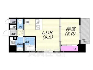 グランクレンツ尼崎【15階】の間取り