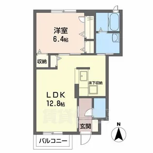 ラ・メゾン柿の木 B棟【101号室】の間取り