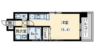 エクセレント上新16野里【3階】の間取り