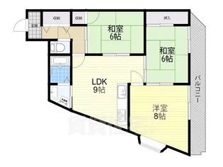 ファイブスター枚方【4階】の間取り