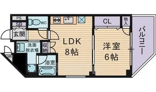 クレアート北大阪レヴァンテ【6階】の間取り