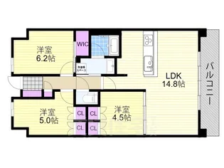 ルネ加島駅前パークフロント【2階】の間取り