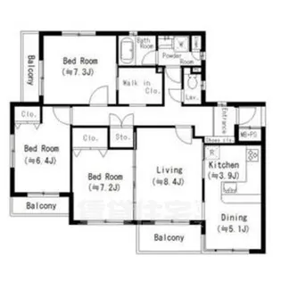 ラフィネメゾン瑞穂【3階】の間取り