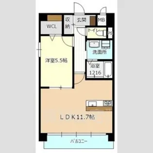 レクラン栄生【4階】の間取り