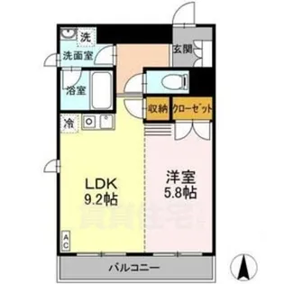 ロータス亀島【5階】の間取り