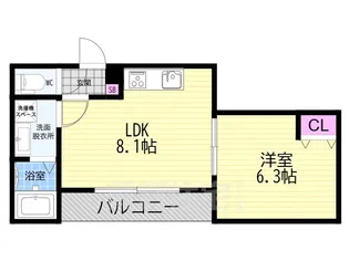 Mirei烏丸五条【3階】の間取り