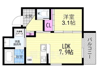 レシオス京都西院【1階】の間取り