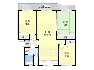 膳所ハイツ12号棟【2階】の間取り