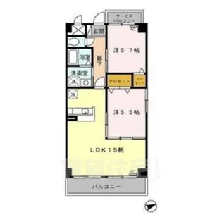 マーヴェラス【1階】の間取り