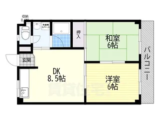 シャトーKITA2【1階】の間取り