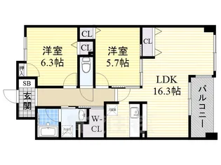 ジュネス城町【3階】の間取り