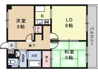 グランピアウエスト【3階】の間取り
