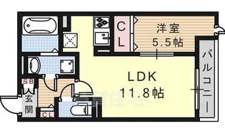 ラシーネ伏見弐番館【2階】の間取り