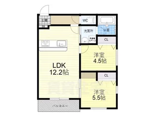 Grace下六万寺町【1階】の間取り