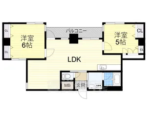 センチュリー十三【6階】の間取り