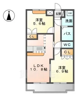コンフォース西前田【1階】の間取り