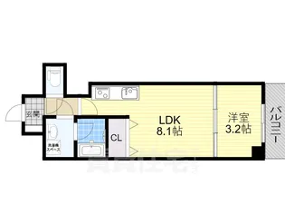 ヴォルテール長居【7階】の間取り