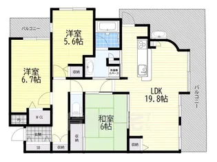 クレアシティ寝屋川市駅前【2階】の間取り