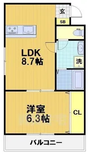 シャルレ12番館【3階】の間取り