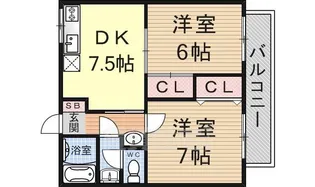 サンハイツHAMA【1階】の間取り