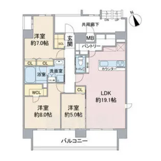 Casa Via【9階】の間取り