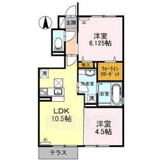 パセオE棟【1階】の間取り
