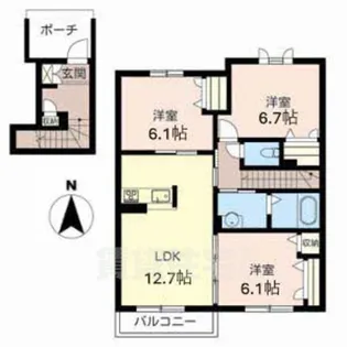 リバーパーク2【2階】の間取り