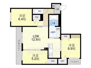 soleil levant【201号室】の間取り