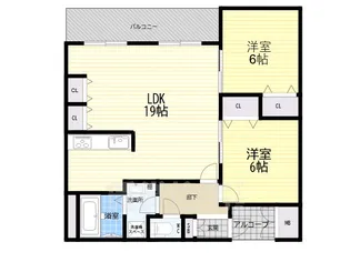 ル・グランデ新大阪南【9階】の間取り